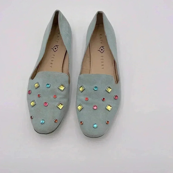 Katy Perry Baby Blue Rhinestone Embellished Loafers, The Turner Women’s Size 8.5 - Picture 1 of 6